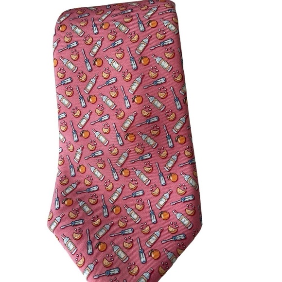 Vineyard Vines Martha 100% Men’s silk Tie Shep and Ian pink screwdrivers - Picture 1 of 6